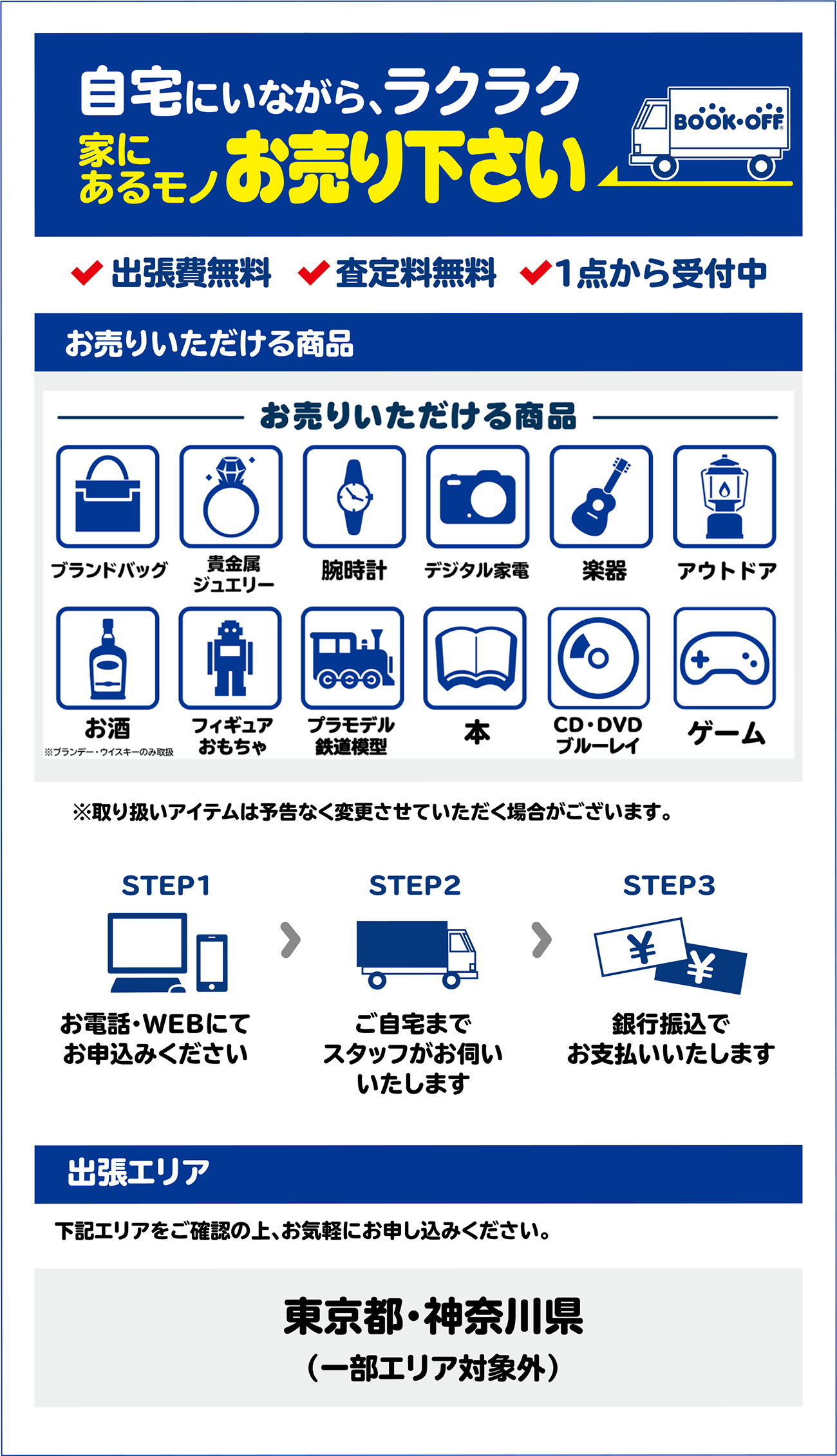 本・ゲーム・ブランド服飾品売るなら | 出張買取はBOOKOFFにお